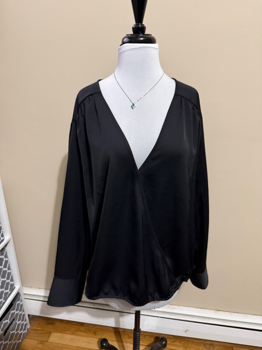 Wrap style blouse new with tags.